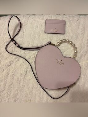 Kate Spade Love Shack Heart Crossbody in Lilac Moon with Matching Wallet